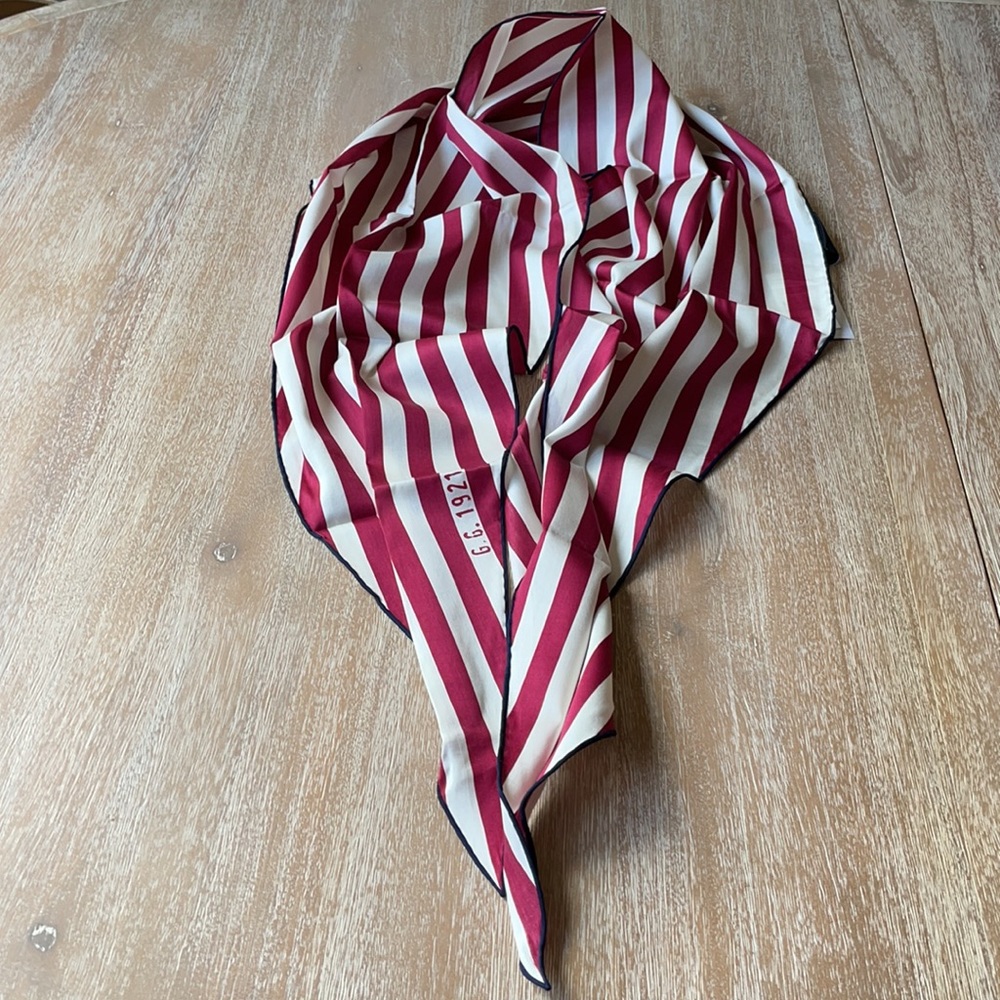 Gucci Scarf Antelope 45x20 100% Cotton Red/Ivory - Picture 6 of 7